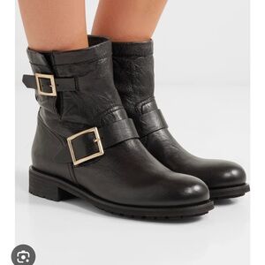 Jimmy Choo Youth Ankle Boots in Crinkled Leather